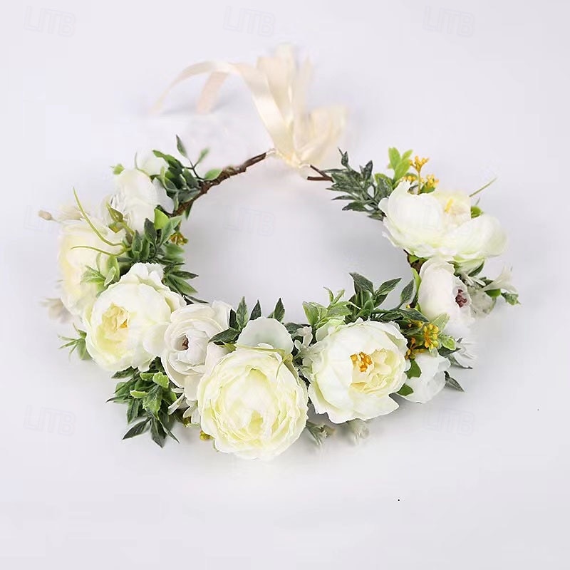 bohemsk hårtilbehør skogsblomst bryllupspannebånd grøntområder blomsterkrone krans fotorekvisitt 2025 - $12.99 –P4