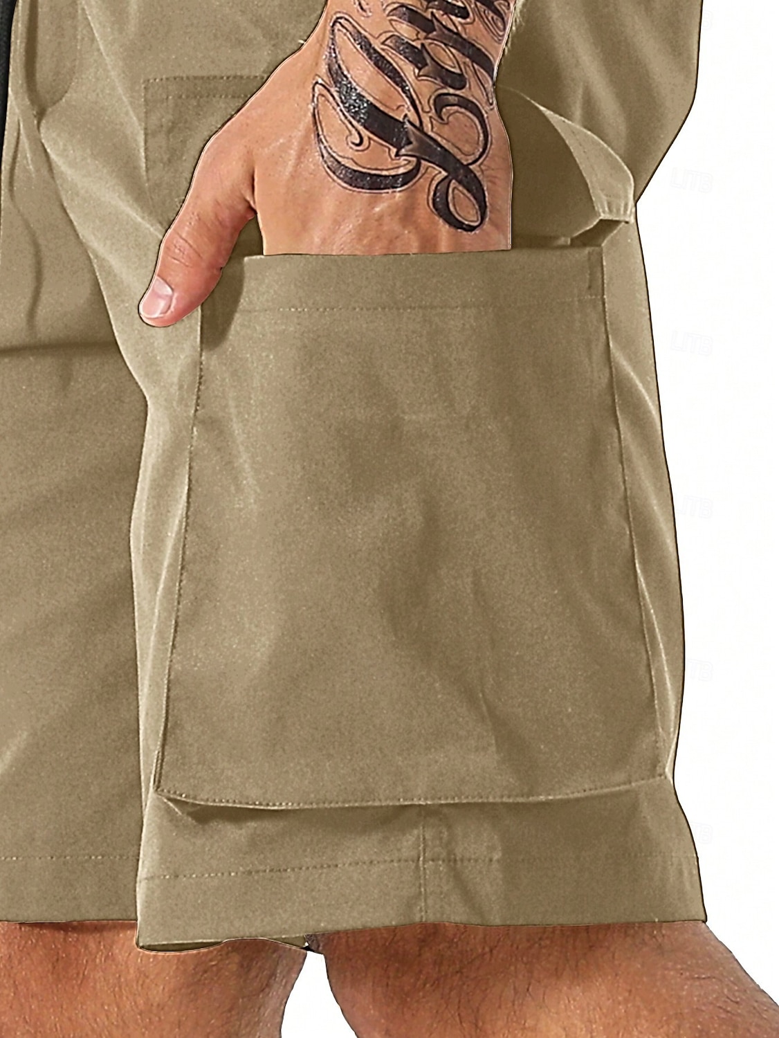 Men's Cargo Shorts Outdoor Shorts Bermuda shorts Running Shorts Casual Shorts Elastic Waist Multi Pocket Straight Leg Plain Breathable Knee Length Outdoor Casual Daily Fashion Streetwear Khaki 2025 - $25.99 –P6