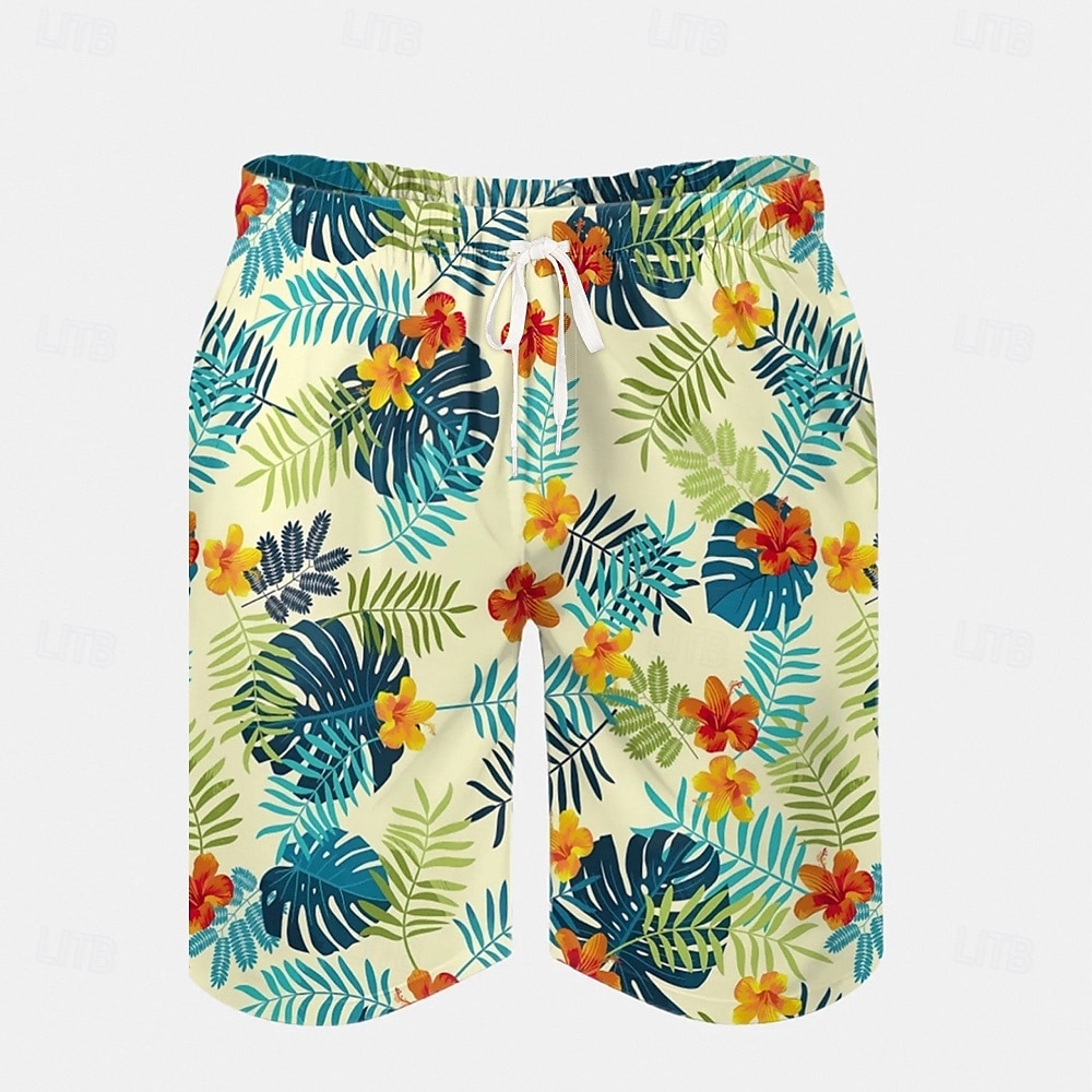 Herre Ananas Palmetre Tropiske planter Badeshorts Surfeshorts Medium Midje Gatemote Hawaiisk Strandferie Sidelommer Mesh fôr Elastisk snøring i midjen Designer Klær 2025 - $19.99 –P5