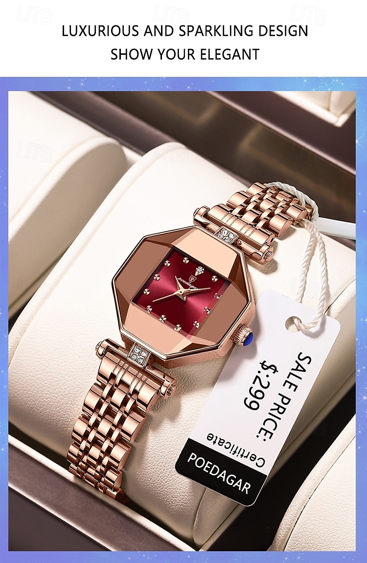 Women Quartz Watch Wrist Watch Retro Vintage Luxury Rhinestone Wristwatch Waterproof Stainless Steel Watch 2025 - $27.99 –P3