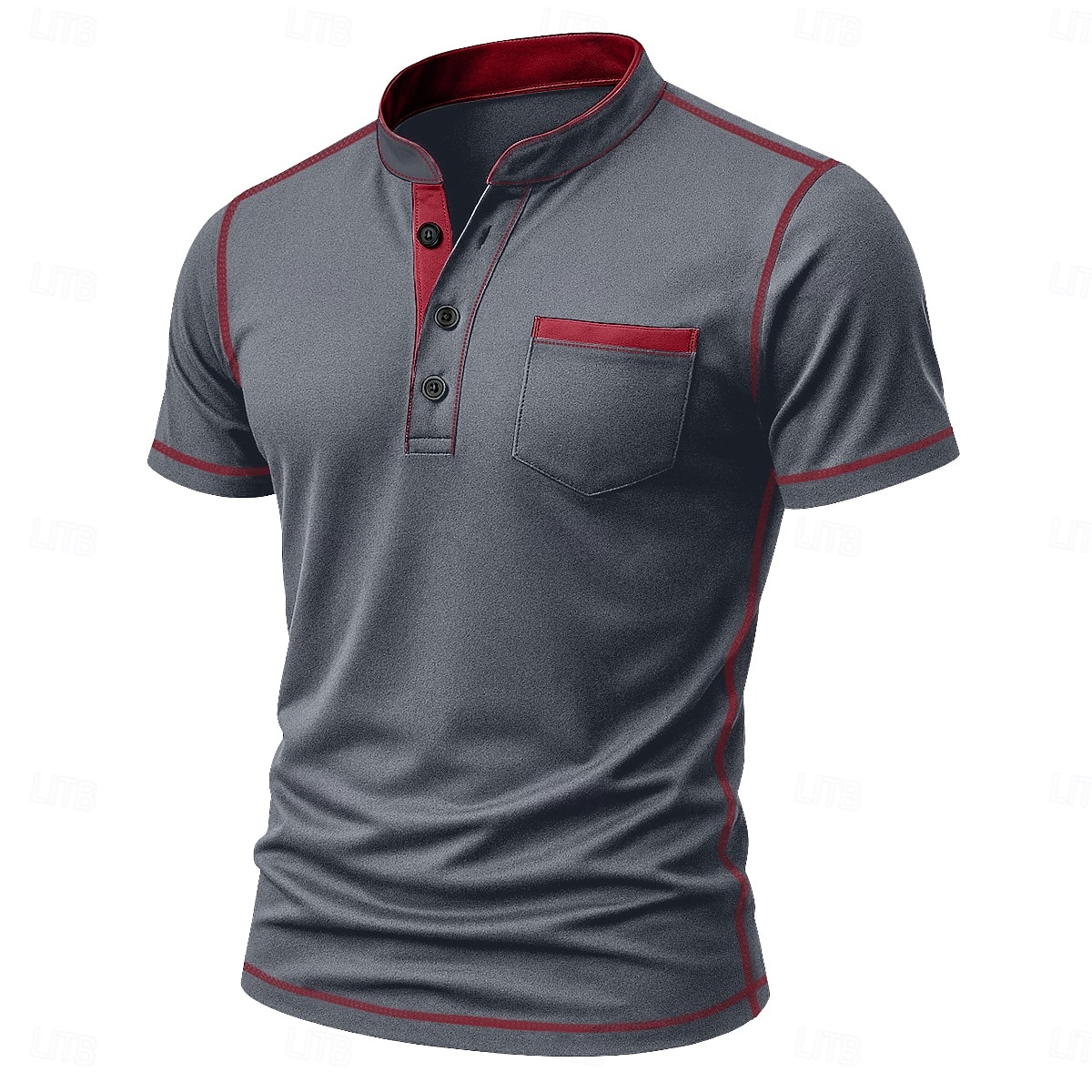 Ανδρικά Πουκάμισο Henley Κοντομάνικα Henley Top Κοντομάνικο Συμπαγές Χρώμα Σκέτο Μονόχρωμη Μοντέρνα Υψηλής Ποιότητας Καθημερινό Κουμπιά Μπλοκ χρωμάτων Σκέτο Χένλι ΕΞΩΤΕΡΙΚΟΥ ΧΩΡΟΥ Causal Καθημερινά 2026 - $22.99 –P8