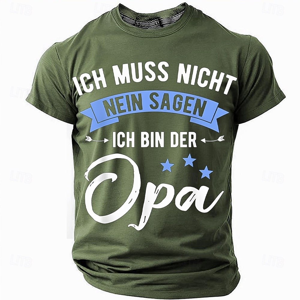 vicces póló német szöveggel "ich muss nicht nein sagen ich bin der opa" német nyelv, fekete piros zöld nyár tavasz minden évszak ruházat ruházat s m l xl xxl xxxl 2025 - $18.99 –P2