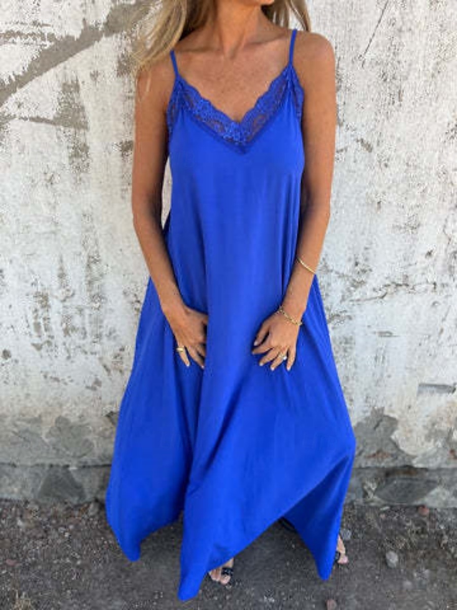 Femmes Robe Longue Maxi Robe Robes en coton et lin Robe Décontractée Robe d'été Robe Nuisette Mode Moderne Quotidien Week-end Coupe régulière Uni Sans manches Bretelles Noir Bleu Vert Kaki Été de 2025 ? $28.99 –P10