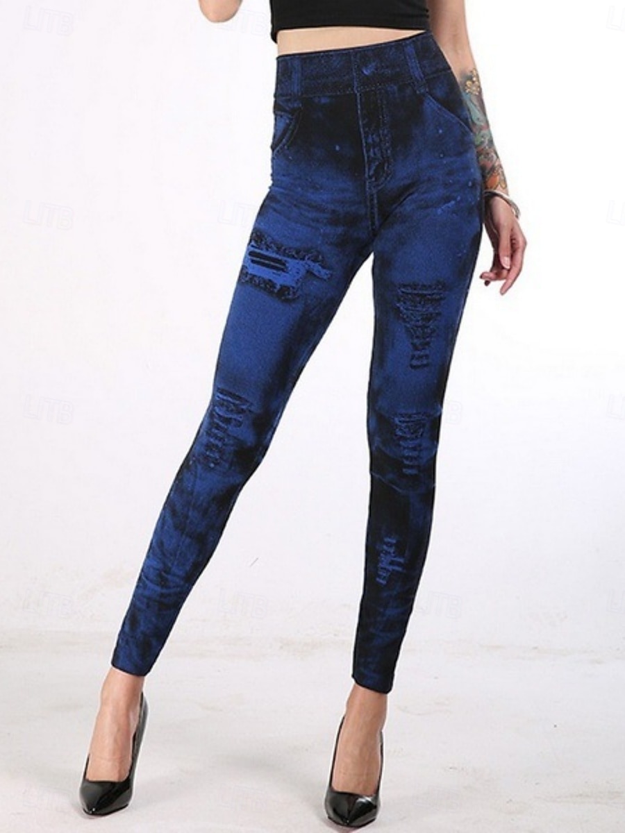 Dameleggings Bukser 3D-trykk Ferie Vintage Etnisk stil Full lengde Høy midje Grafisk Høy utskjæring Komfort Pustende Rask tørking Elastisk Utendørs Yoga Gate Svart Rød Blå Fuksia Sommer Skinny 2025 - $13.99 –P2