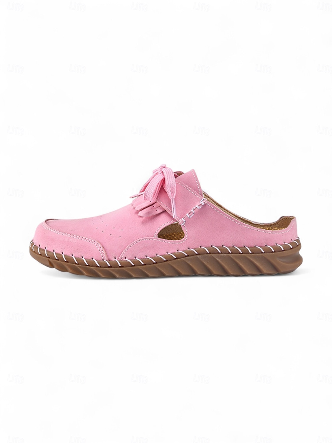 Women's Soft Sole Moccasin Mules– Pink Loafers with Fringed Detail, Lightweight Slip-On Design with Cutouts, Perfect for Garden Strolls and Casual Outings 2025 - $32.99 –P2