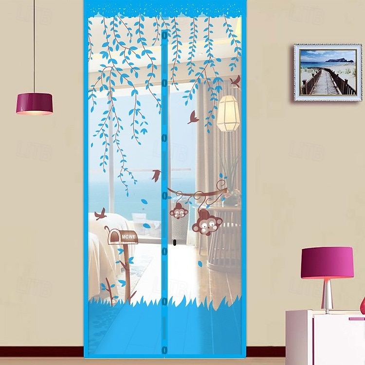Magnetic Door Screen Mesh Screen Door Magical Mesh Screen Window Door Hands Free Magnetic Door Screen Automatic Closing Summer Curtain Net Floral Pattern 2025 - $13.99 –P14