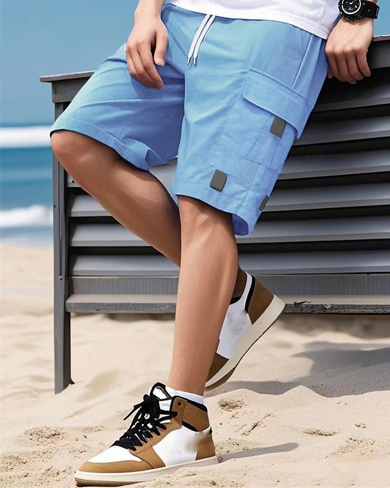Per uomo Pantaloncini cargo Shorts Pantaloncini Estivi Coulisse Elastico in vita Multi-tasche Semplice Comodità Indossabile Lunghezza al ginocchio All'aperto Sport Quotidiano Moda Casual Nero Blu del 2025 a $20.99 –P3