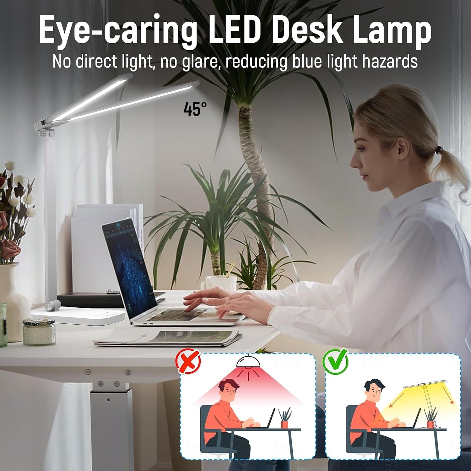 Double Head LED Desk Lamp Dimmable Touch Control and 5 Lighting Modes Dual Swing Arms USB Charging Ports Eye-Caring Table Lamps for Upright Piano Music Stand Nail Home & Office 2026 - $43.99 –P7