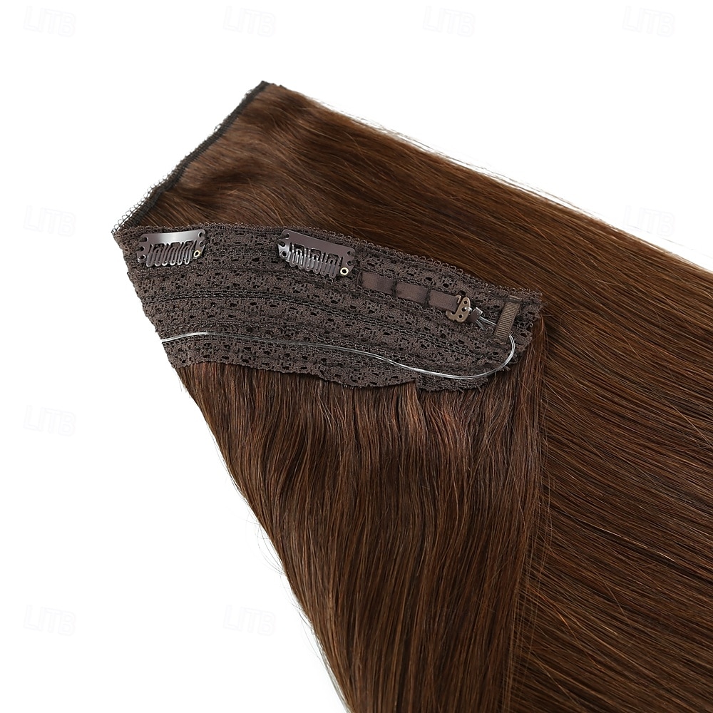 Extensões de cabelo de arame invisíveis, cabelo humano real, 20 polegadas-50g, 22 polegadas-80g, 4#, marrom, transparente, linha de peixe, clipes, apliques de cabelo humano para mulheres de 2025 por $102.99 –P3