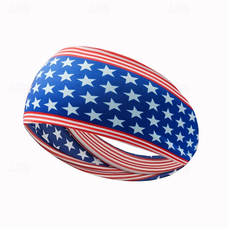 Stirnbänder mit amerikanischer Flagge für Männer, patriotisches gedrehtes Haarband in Rot, Weiß und Blau, dehnbares, sportliches Haar-Accessoire für den Unabhängigkeitstag der USA, den Gedenktag 2025 - $4.49 –P10