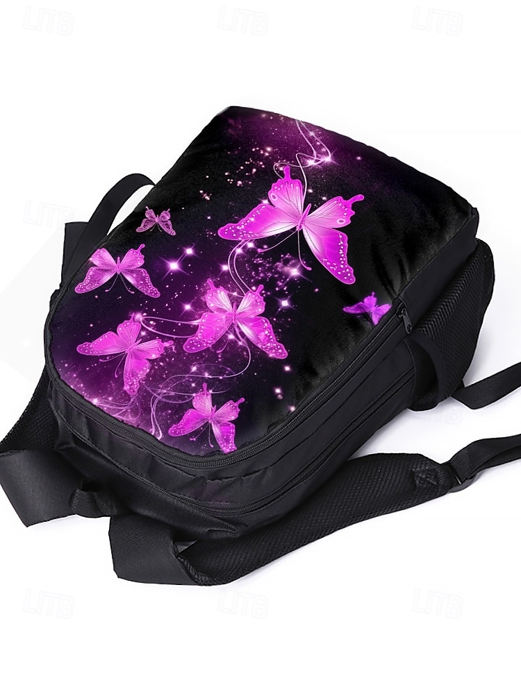 Ensemble de 3 sacs à dos d'école à imprimé papillon pour filles avec sac à lunch isotherme et trousse à crayons - léger et élégant pour l'école primaire et le collège, les voyages ou les pique-niques de 2025 ? $32.99 –P4