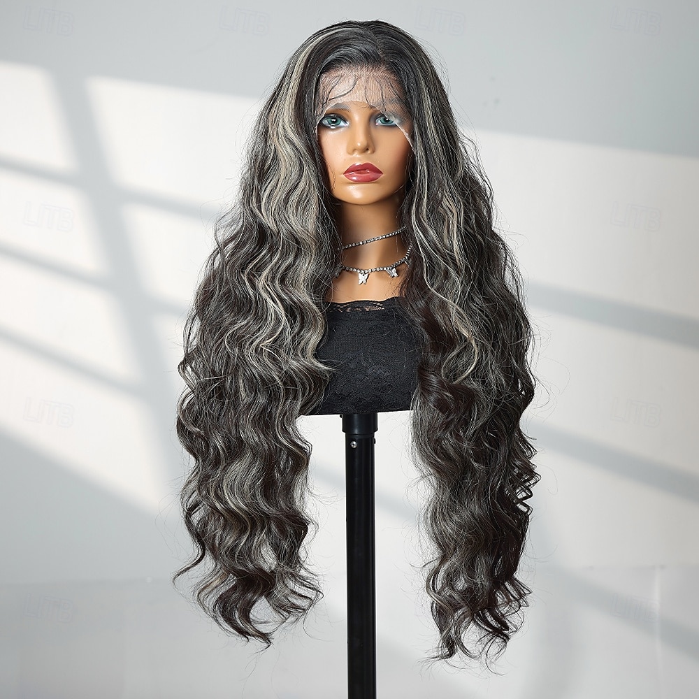 Peluca de encaje sintético Ondulado Grande Estilo 30 pulgada Negro-Rubio Parte media Cierre 4x13 Peluca Mujer Peluca Marrón / Verde Oscuro 2025 - $76.99 –P4