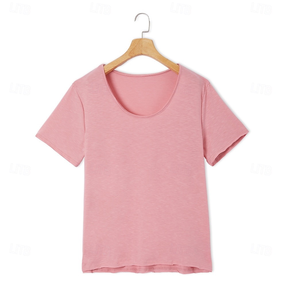 Herren Leinenähnliches T-Shirt Kurze Ärmel Rundhalsausschnitt Sommer Einfach Mode Designer Basic Weich Urlaub Straße Alltagstauglich Rosa Hellblau Beige Top T-Shirt für Herren 2025 - $16.49 –P5