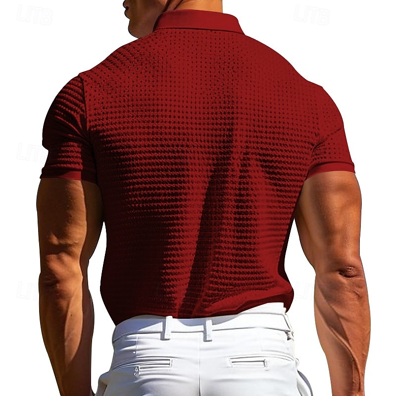 Per uomo Polo Maglia da golf All'aperto Abbigliamento quotidiano Bavero Manica Corta Moda Hawaiano Albero di Cocco Stampato Estate Vestibilità regolare Nero Bianco Giallo Vino Azzurro cielo Grigio del 2025 a $20.99 –P13