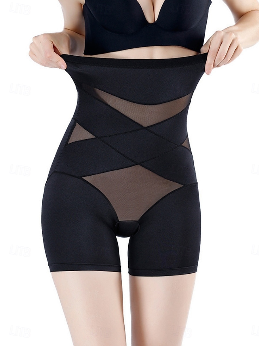Ženská shapewear krátká jednobarevná vysoký pas jednoduše elastický pas pohodlné měkké pohodlné elastické jóga černá purpurová béžová léto jaro regular fit 2025 - $13.99 –P2