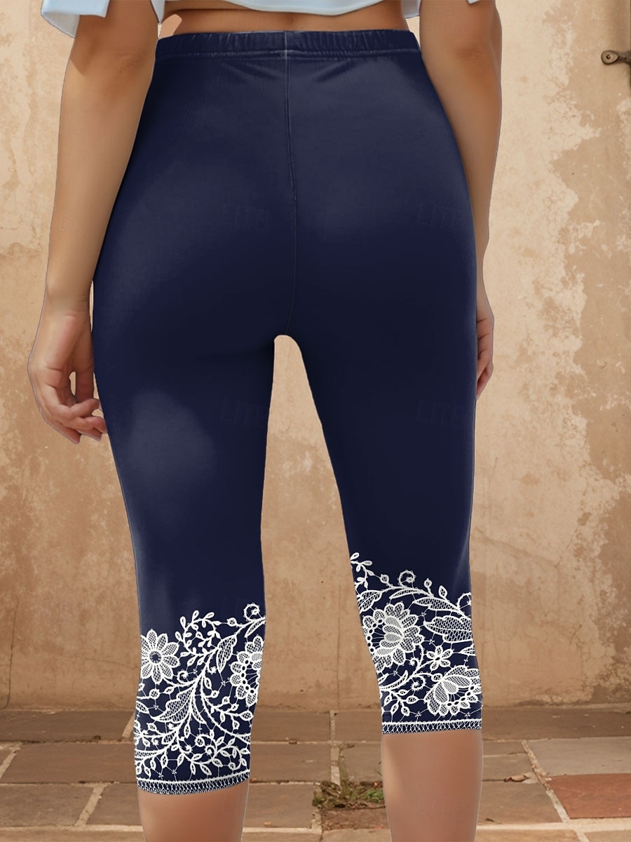 Női leggings Capri nadrág 3D nyomtatás magas elasztikusságú nyaralás vintage divat borjú hosszú magas derekú virágos grafikával nyomtatott lélegző puha rugalmas formális nyaralás irodai 2025 - $18.99 –P2