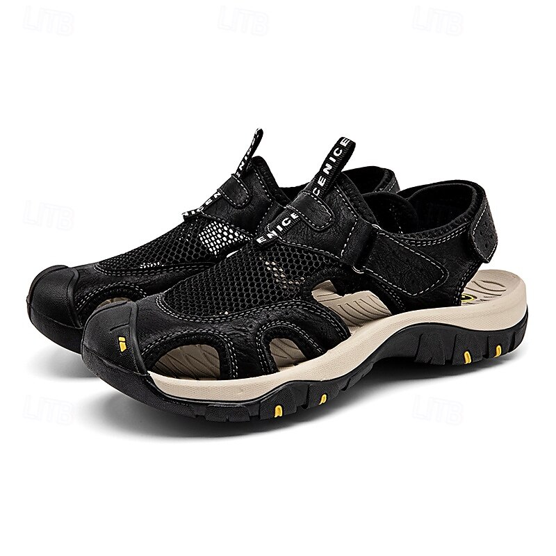 Bruine gesloten heren outdoor wandelsandalen met ademend mesh bovenwerk, gevoerde zool, avontuurlijke stijl voor volwassenen, geschikt voor bergpaden, boswandelingen, zomerkamperen 2026 - $54.99 –P2