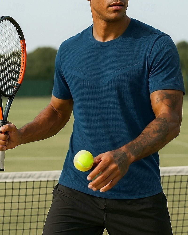 US Open Pánské Jednobarevné Tenisové tričko Krátké rukávy Ter Emen Odvod vlhkosti Prodyšné Tenis Golf Pickleball Tričkový Armádní zelená Modrá Zelená Oblečení na tenis 2025 - $14.39 –P5