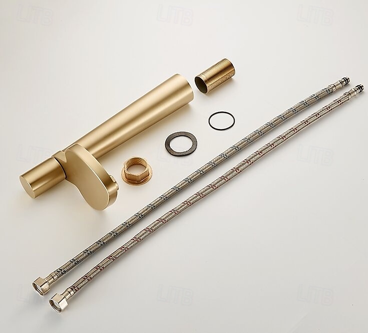 Robinet de lavabo - Cascade Électroplaqué Ensemble central Poignée unique à un trouBath Taps de 2025 ? $150.85 –P4
