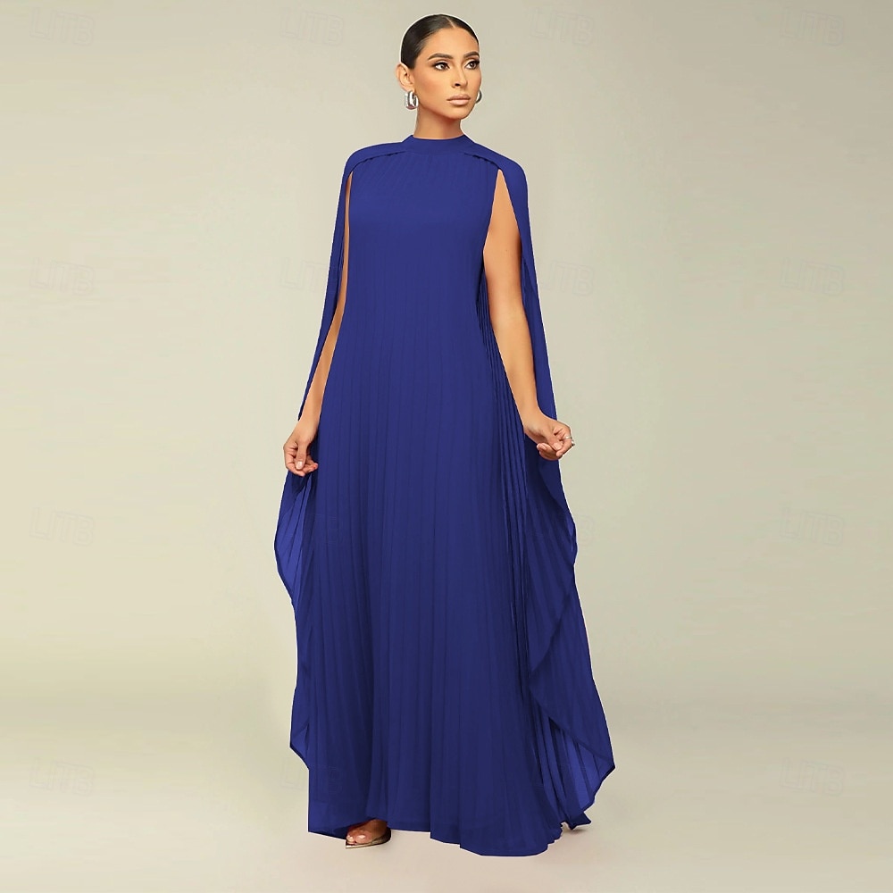 Abiti A-Line Quinceanera elegante abito formale matrimonio lunghezza al pavimento maniche lunghe scollo alto chiffon con pieghe del 2025 a $119.99 –P21