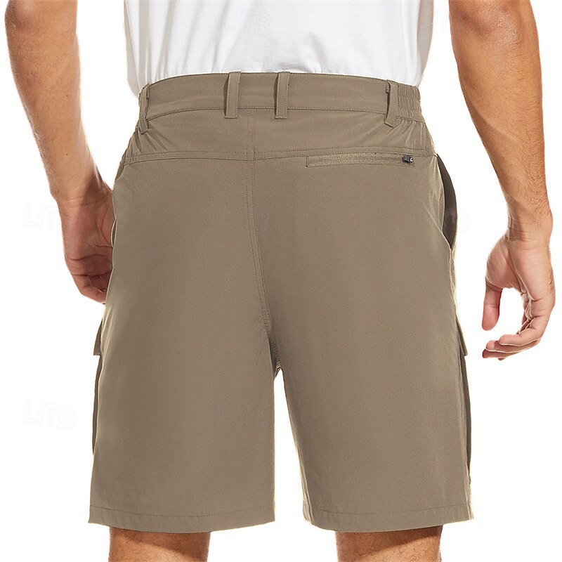 Homens Bermuda Cargo Calção Shorts de verão Cintura elástica Bolso multi Bolso com aba Tecido Conforto Vestível Comprimento do joelho Ao ar livre Esporte Diário Moda Casual Preto Verde de 2025 por $34.99 –P3
