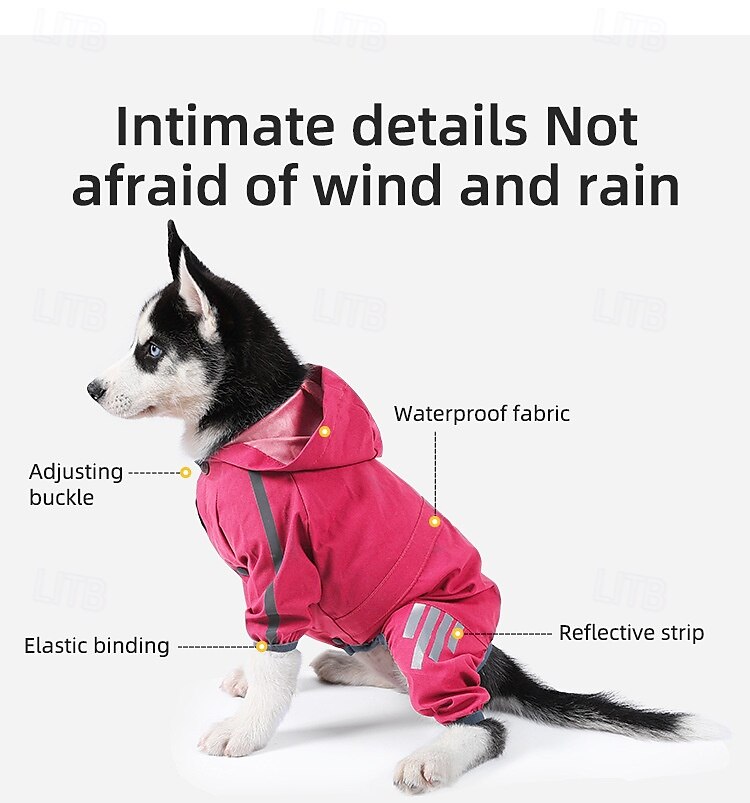 Capa de chuva para cachorro, capa de chuva impermeável com capuz, capa de chuva refletiva alta para animais de estimação com furo para guia para cães pequenos, médios e grandes de 2025 por $18.49 –P20