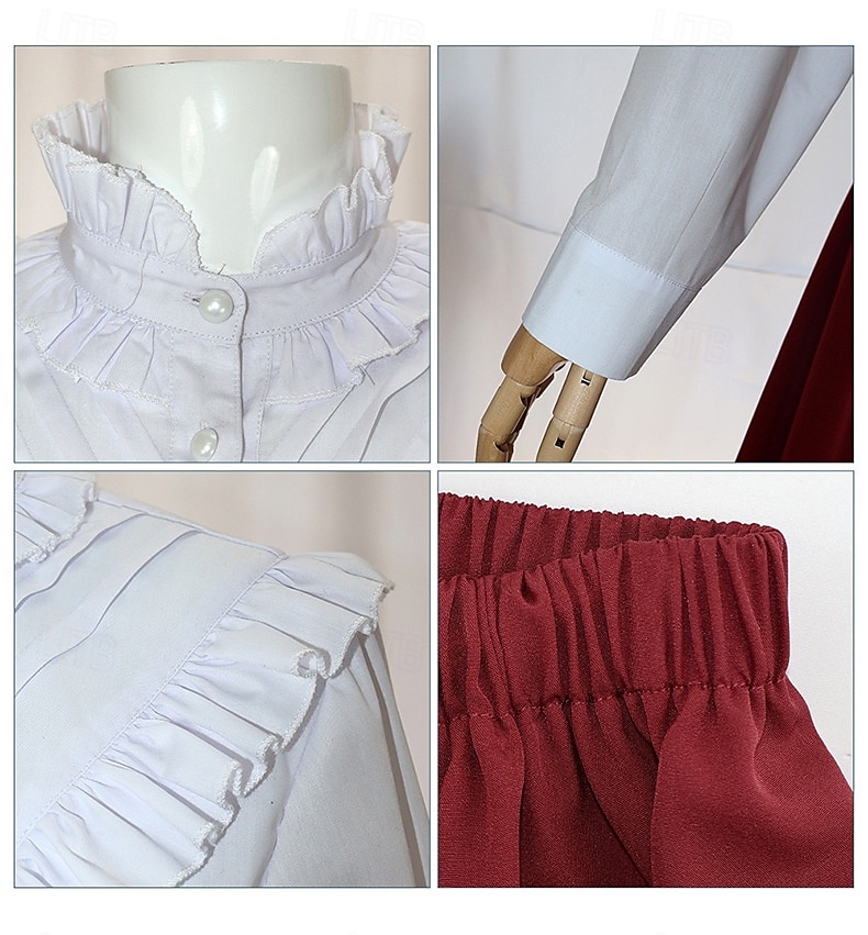 Βικτωριανής Εποχής Renascentist Lung Fustă Bluză / Cămașă Costum Cosplay Normal Guler în picioare Pentru femei Adulți Bluză Fustă 2025 - $70.99 –P10