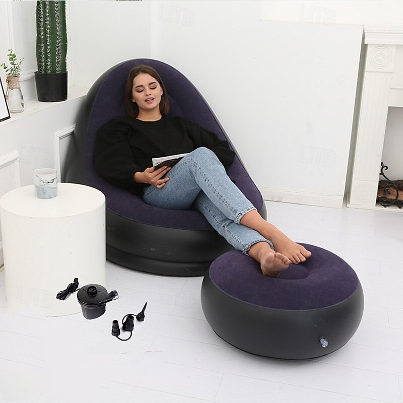 sofá inflável portátil com pedais - sofá dobrável confortável para camping ao ar livre com kit de restauração de 2025 por $77.99 –P5