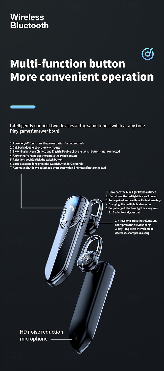 M81 Bluetooth 5.2 TWS Wireless Headset with Mic – HD Noise Cancelling, Long Battery Life, Dual Device Connection, Ergonomic In-Ear Earbud for Driving/Work/Calls 2025 - $23.99 –P11
