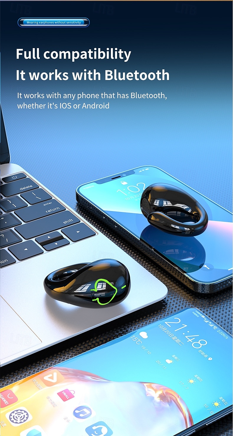 AX11 TWS Ear Clip Wireless Earbuds – Bluetooth 5.3 Headphones for Sports, Gaming, Hands-Free Calls, Mobile & Travel Use for iOS Android 2025 - $20.99 –P13