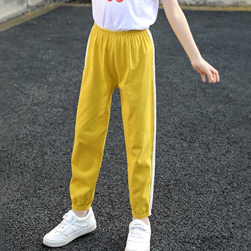 Kinder Jungen Hose Hose Gestreift Weich Komfort Hose Outdoor Basic Weiß Gelb Hellgrün Mittlere Taille 2025 - $5.99 –P7