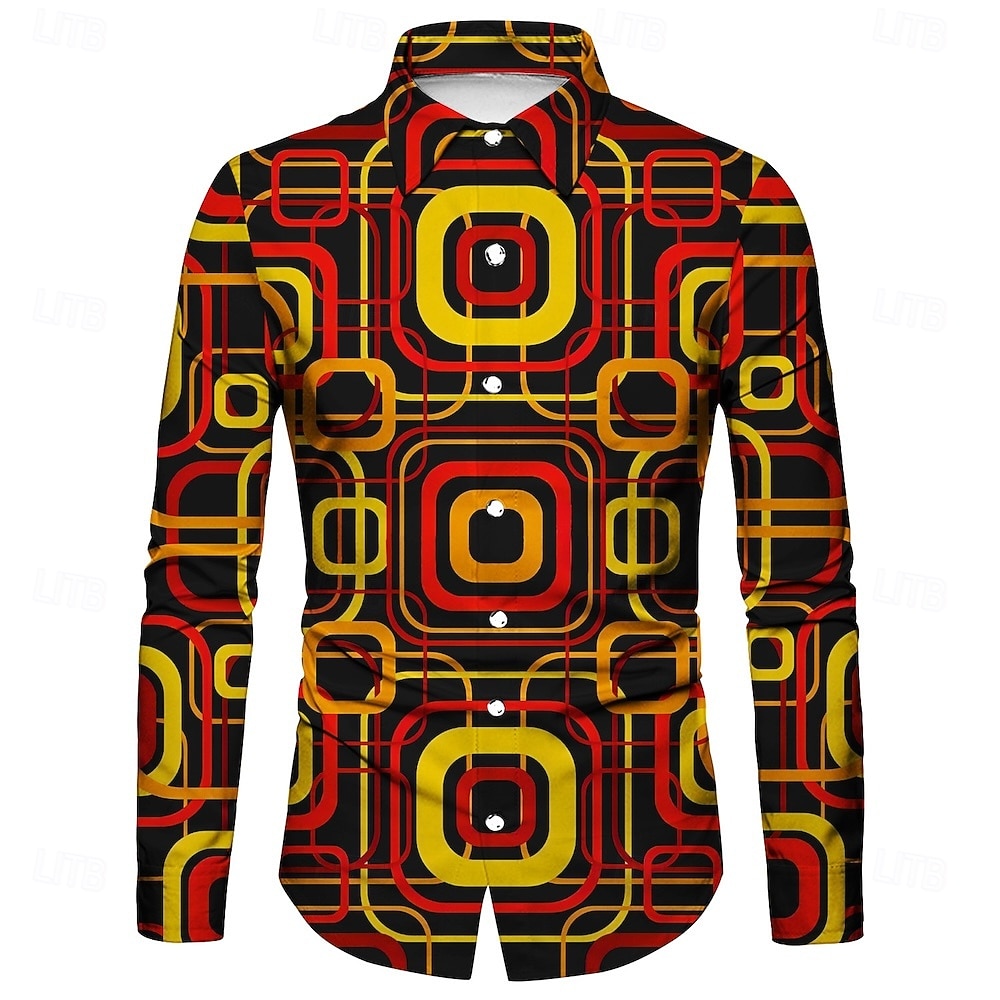 Retro Antiguo Años 70 Camisas Disco Geométrico Psicodélico Disfraz Hombre Víspera de Todos los Santos Carnaval Festival de Música Desfile del orgullo Adulto Camisas 2026 - $23.99 –P5