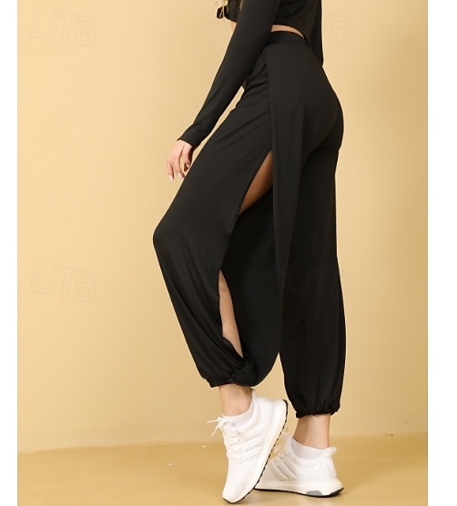 Femmes Taille EU / US Pantalons Amples Décontracté Quotidien Pantalon Bouddha Longueur complète Taille Moyenne Couleur Unie Fendu Respirant Confortable Micro-Élastique Yoga Tenue quotidienne Ros de 2025 ? $18.99 –P2