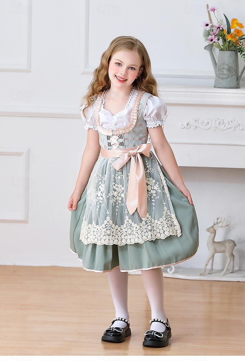 Oktoberfest Encaje Vestidos Delantal Blusa con falda acampanada Mucama bávaro Alemán Munich prados Chica Carnaval Festival de Cerveza Paño de estilo tradicional 2026 - $79.99 –P14