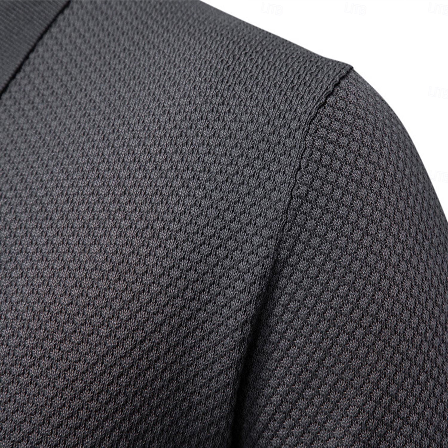 Herren Polo Strick-Polopullover Geschäft Lässig V Ausschnitt Kurzarm Formell Einfarbig Texture Neuheit Sommer Ganzjahres Hellblau Schwarz Weiß Marineblau Armeegrün Dunkelgray Polo 2025 - $36.99 –P2
