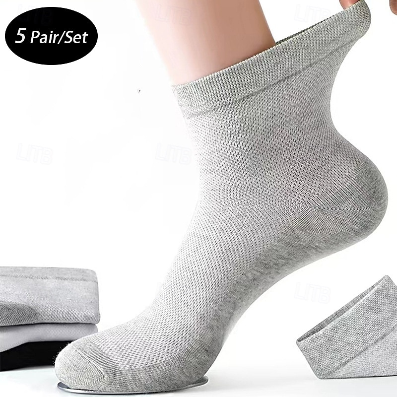 Per uomo 5 Paia Pacchi Multipli Calzini Calzini da Corsa Calzini Casual Nero Bianco Colore Semplice Vacanza Sport & Outdoor Quotidiano Base Medio Primavera Autunno Moda Casual del 2025 a $3.99 –P1