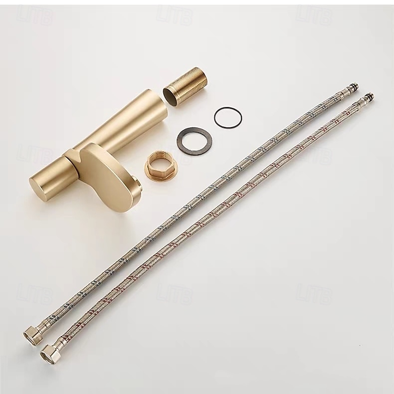 Robinet de lavabo - Cascade Électroplaqué Ensemble central Poignée unique à un trouBath Taps de 2025 ? $133.23 –P2