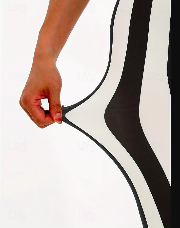 Femmes Leggings Vacances ancien Mode Longueur complète Taille Moyenne Graphique Rayé Impression Chaleur Thermique Respirant Doux Élastique Extérieur Vacances Rue Noir Été Printemps Coupe Slim de 2025 ? $18.99 –P6