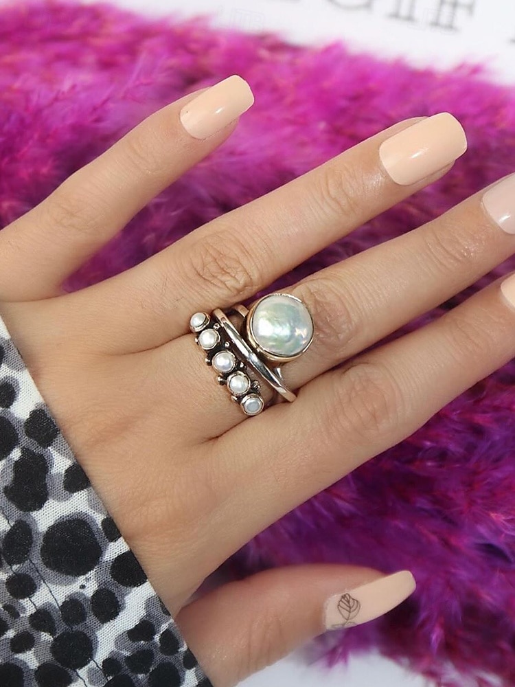 Women's Vintage Pearl Ring - Bohemian Style, Perfect for Casual and Beach Wear 2025 - $11.99 –P3
