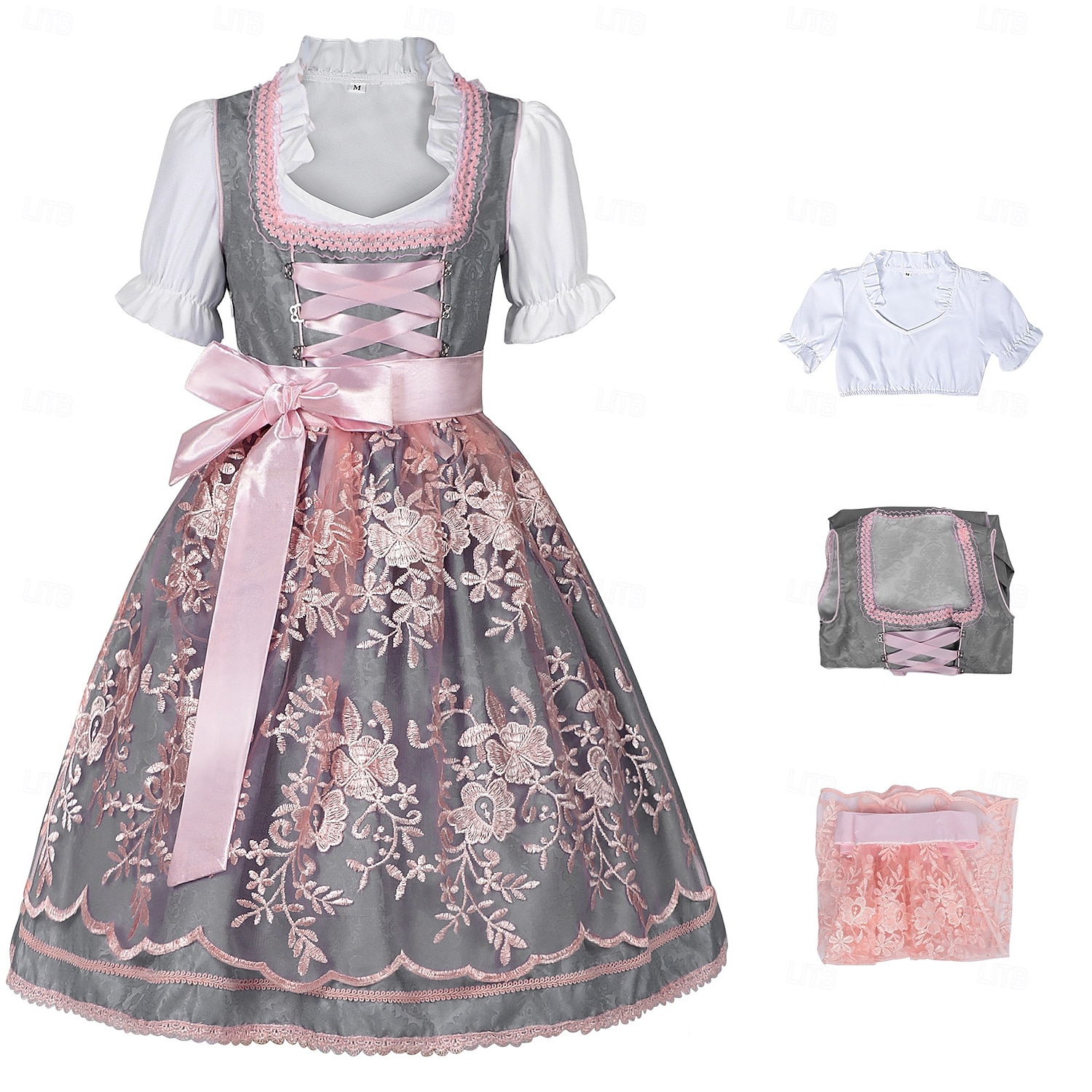 Oktoberfest Vestidos Blusa con falda acampanada Mucama bávaro Alemán Munich prados Chica Fiesta Festival de Cerveza Paño de estilo tradicional 2026 - $63.99 –P2