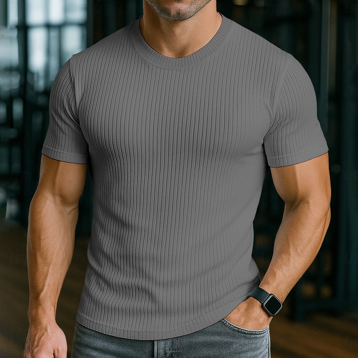 Pánské Tričko Svalová košile Tričko s žebrovaným úpletem Tričko Top Krátké rukávy Tričkový Léto Celý rok Bez vzoru Pit Strip Módní Designové Základní Jednoduchý Dovolená ulice Ležérní Bílá Černá Šedá 2025 - $16.49 –P7
