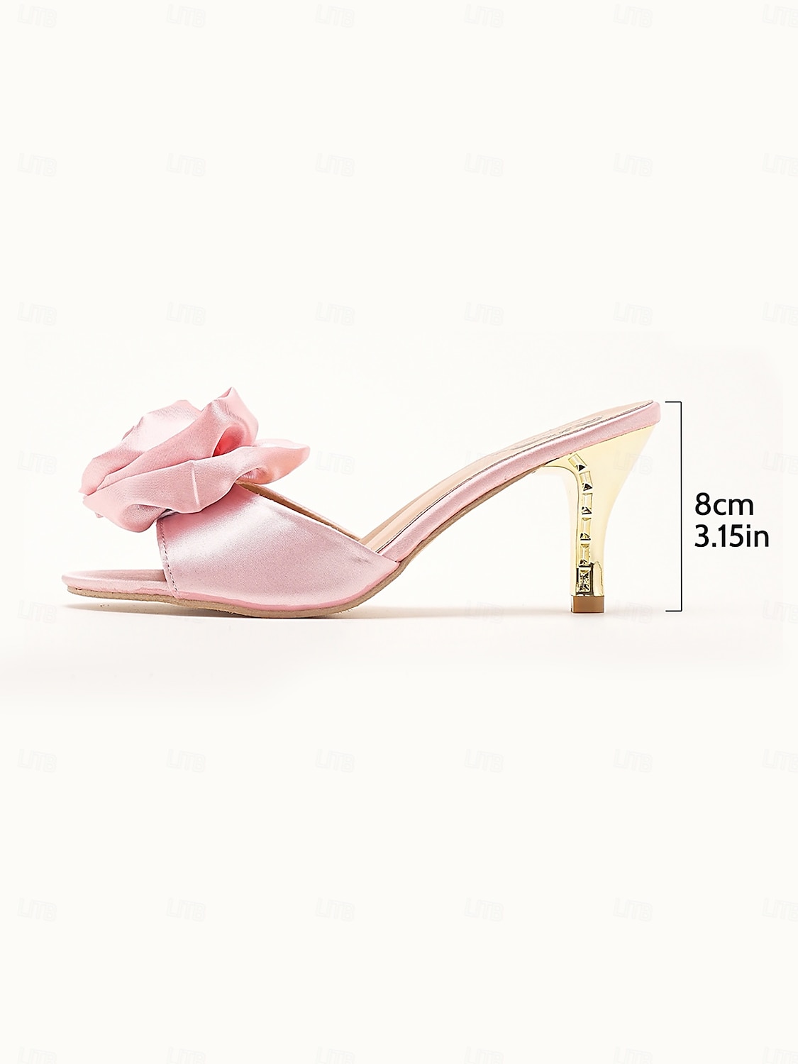 Escarpins de mariage à bout ouvert en satin pour femmes avec accents dorés et détails roses - chaussures de mariée élégantes pour les occasions spéciales de 2025 ? $26.99 –P1