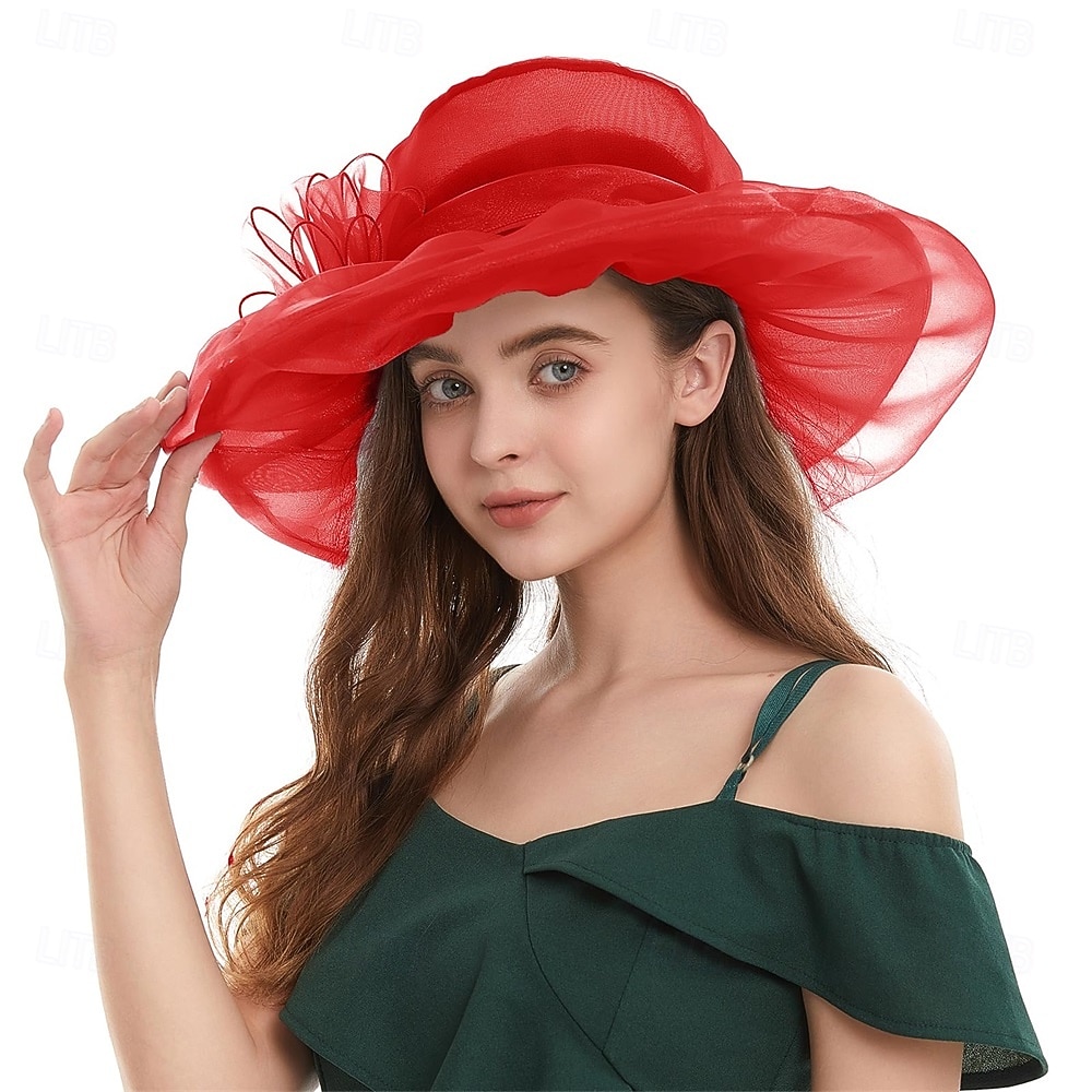 Elegant Retro / vintage Derbyt Huvudbonad Hattar Kyrkhatt Gentledam Adelsdam Maskeradkläder Dam alla hjärtans dag Derby Bröllopsfest Ascot Vuxna Hatt Vår & sommar 2026 - $26.99 –P1