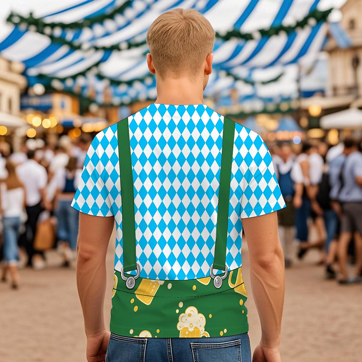 Октоберфест Печать на Lederhosen Как у футболки баварский Мюнхен Немецкий Графический Назначение Муж. Взрослые Карнавал Октоберфест 3D печать Для вечеринок 2025 - $17.49 –P4