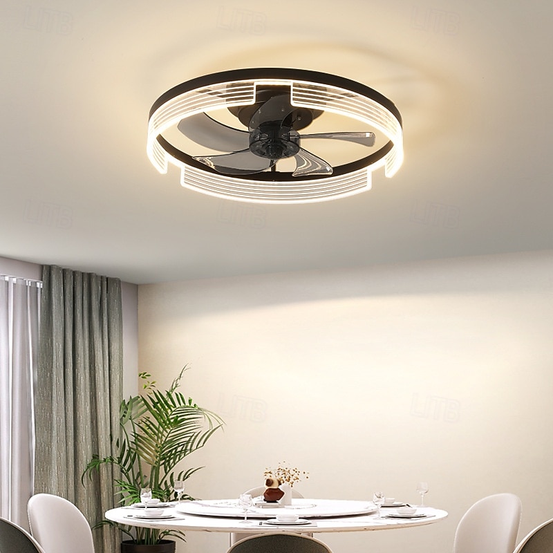 Deckenventilator mit Lichtring Kreis Design 50cm ca &Fernbedienung, Zeitsteuerung &3 LED-Farb-Deckenventilator, 6 Windgeschwindigkeiten, moderner Deckenventilator für Schlafzimmer, Wohnzimmer, kleine 2025 - $247.59 –P8