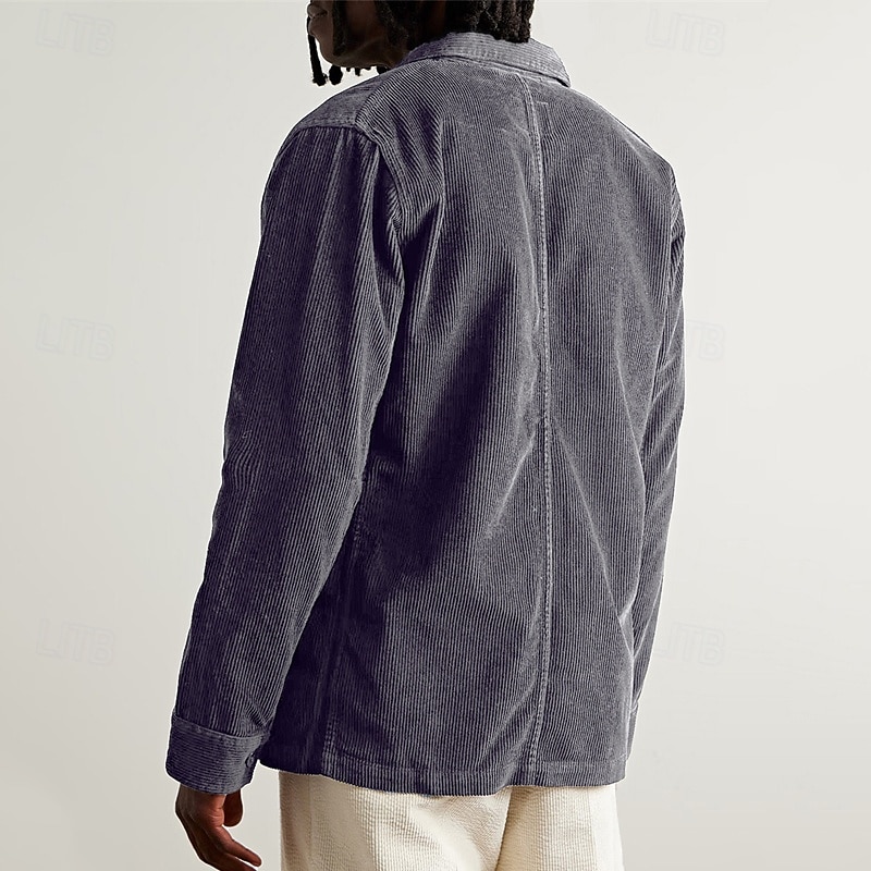 Per uomo Giacca Camicia Giacca di transizione Vacanza Quotidiano Leggero Tasca Primavera Autunno Semplice Classico Bavero Nero Cachi Verde militare Grigio Giacca del 2025 a $38.99 –P6