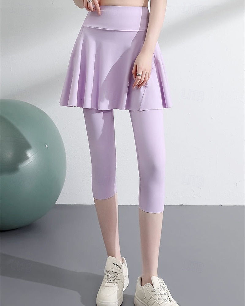 Per donna Tinta unita Gonna casual Gonna da tennis con leggings Tasche Laterali Asciugatura Rapida Tennis Golf Pickleball Pantaloni Nero Bianco Blu Spandex Abbigliamento da tennis del 2026 a $16.49 –P8