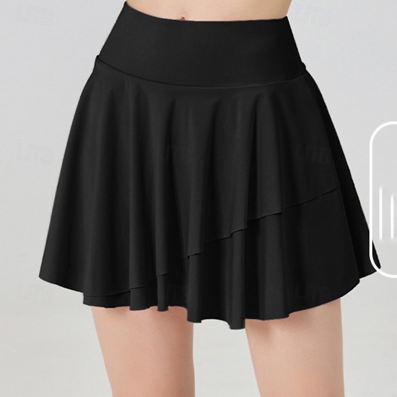 Mujer Color sólido Falda casual Faldas de tenis con pantalones cortos Multi capa UPF50+ Dispersor de humedad Tenis Golf pepinillo Negro Blanco Amarillo Ropa de tenis 2026 - $26.99 –P12