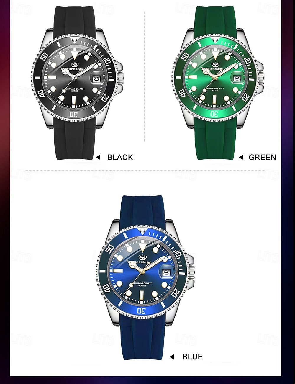 901 Casual Men's Watch – Luminous Waterproof Wristwatch with Soft Silicone Strap and Date Display 2025 - $39.99 –P8