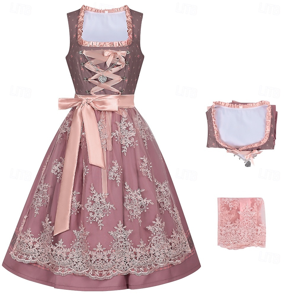 Oktoberfest Broderie Robe Femme de ménage Bavarois Prairies Femmes Carnaval Soirée Fête de la Bière Tissu de style traditionnel Robe Tablier Sans chemisier de 2025 ? $68.99 –P1